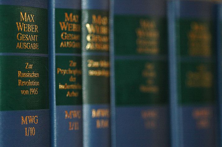 Book spines of the Max Weber-Gesamtausgabe (photo by Thomas Metz)